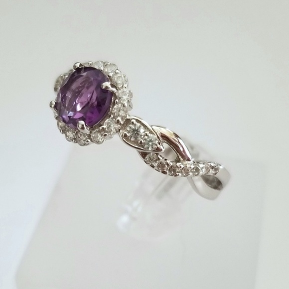 Sterling & Natural Amethyst Ring - Picture 2 of 8